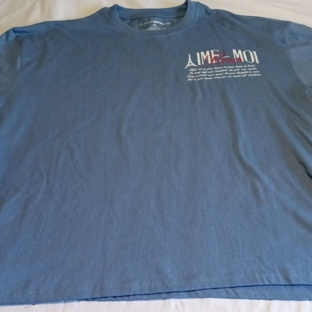 Fashion Nova Aime Moi Blue Tee